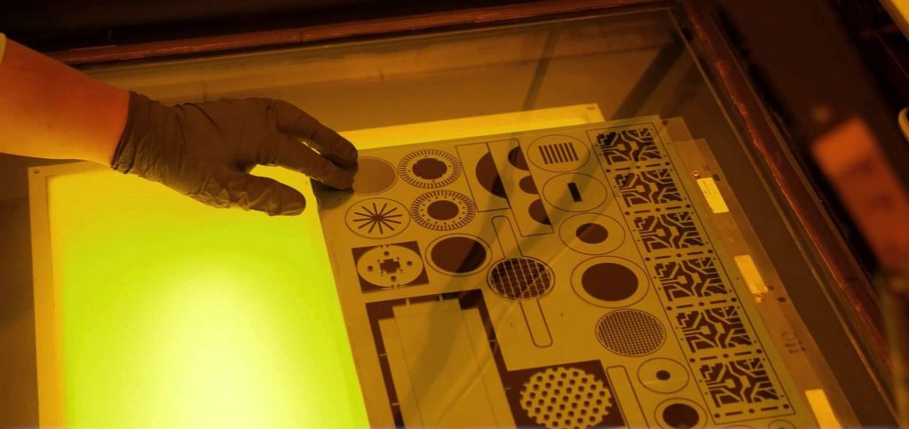uv exposure during photo chemical etching