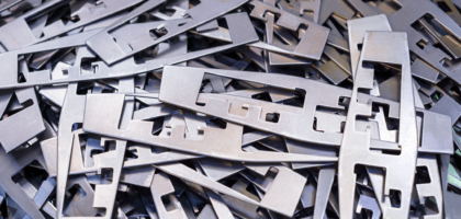 Metal plates after processing on die-cutting press